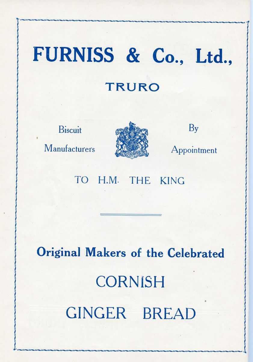 Programme advertisement for Furniss and Co., Ltd