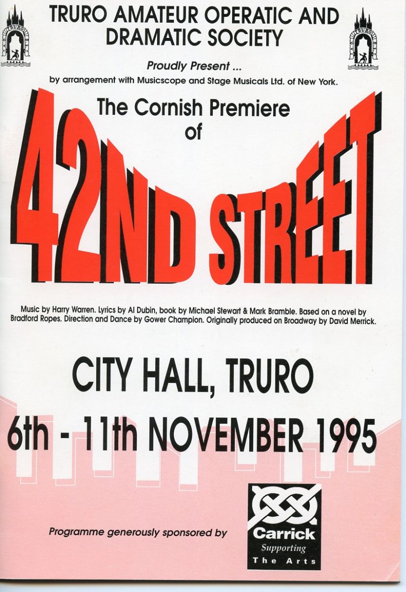 Programme cover for 42nd Street at City Hall Truro