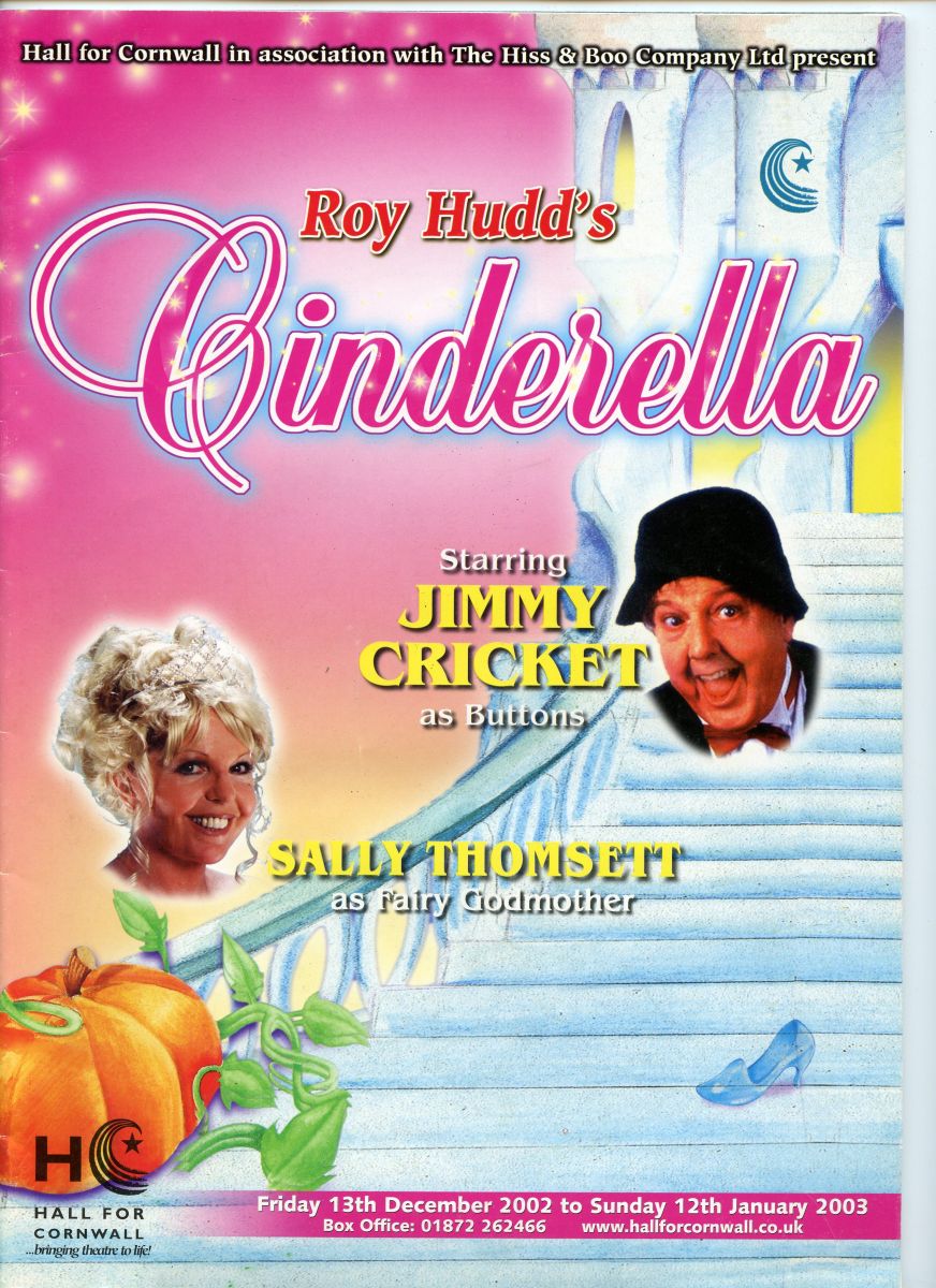 Programme cover for Cinderella at Hall for Cornwall, 2002